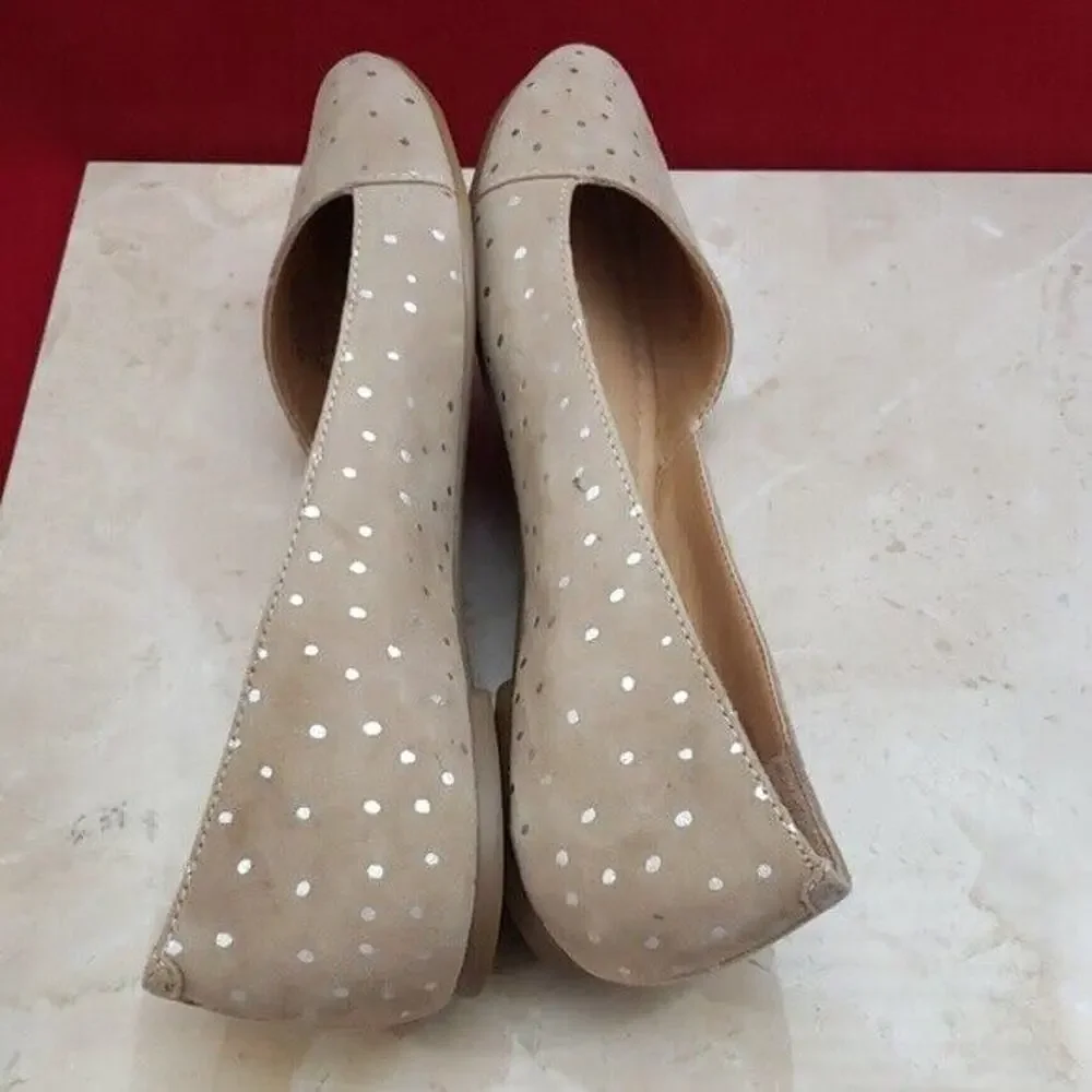 Lucky Brand Flats Spotted Flats Tan with Silver Spots Flats - Size 6